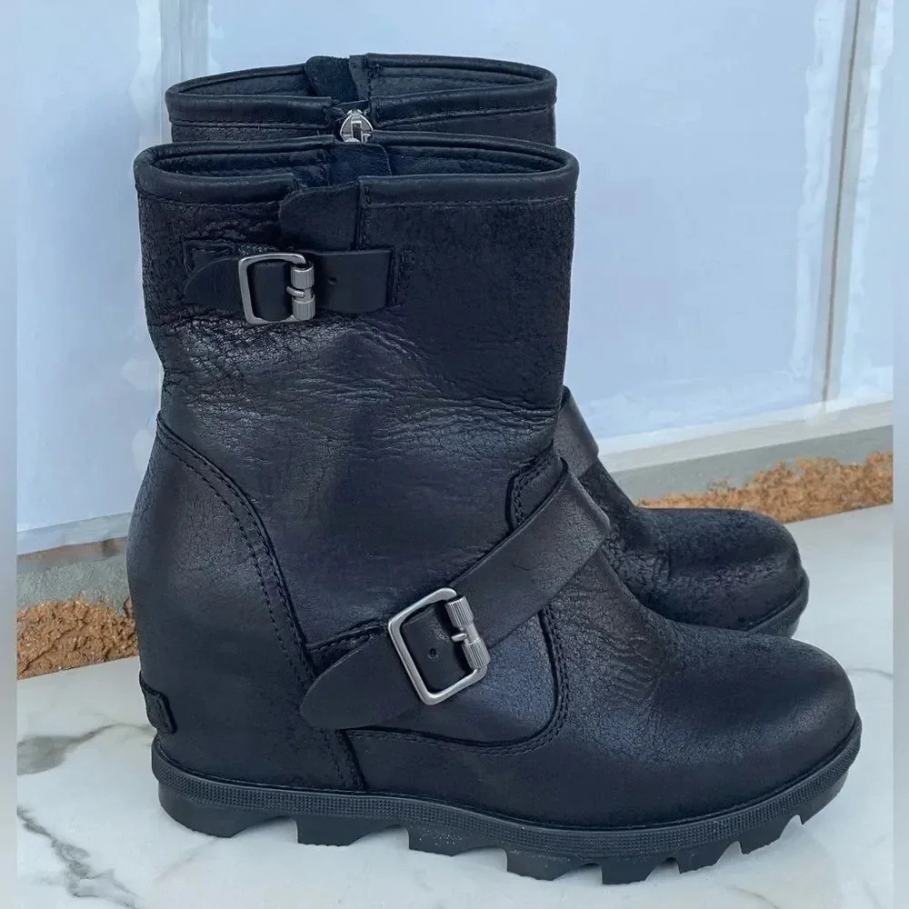 Sorel Joan Of Arctic Wedge II Leather Booties 6.5